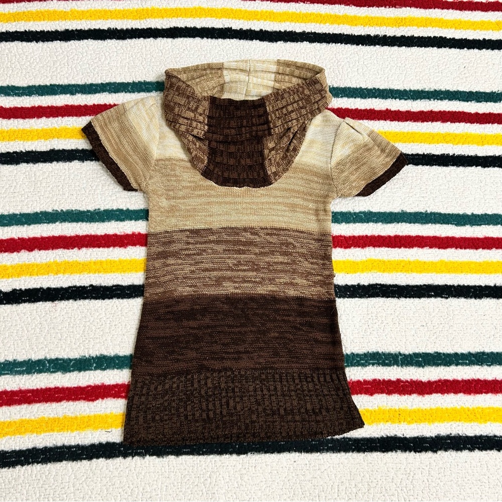 Vintage y2k cowl neck fairygrunge earthy cream and brown sweater top